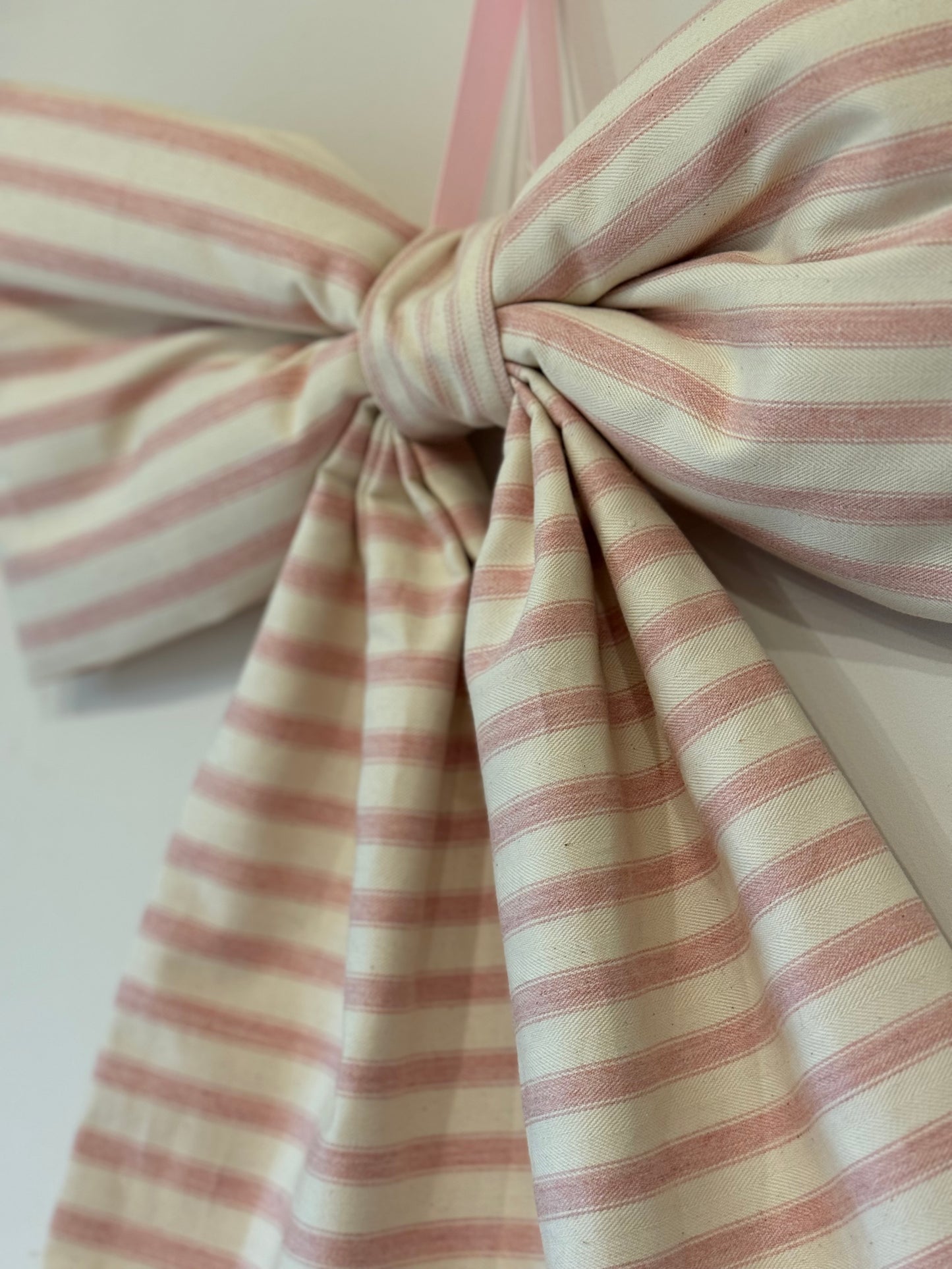 Large Luxury Decorative Bow - pink ticking