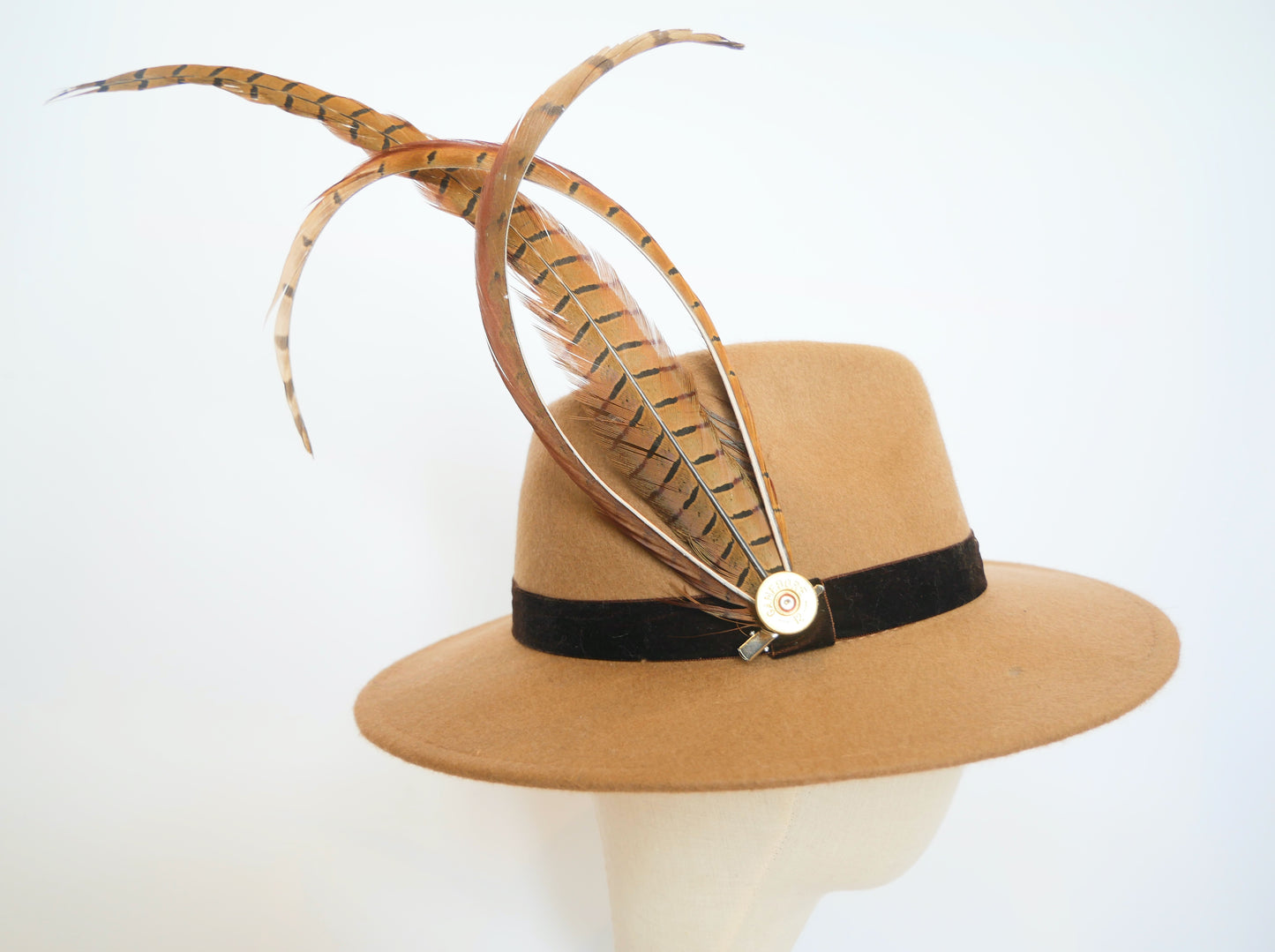 Large pheasant feather pin
